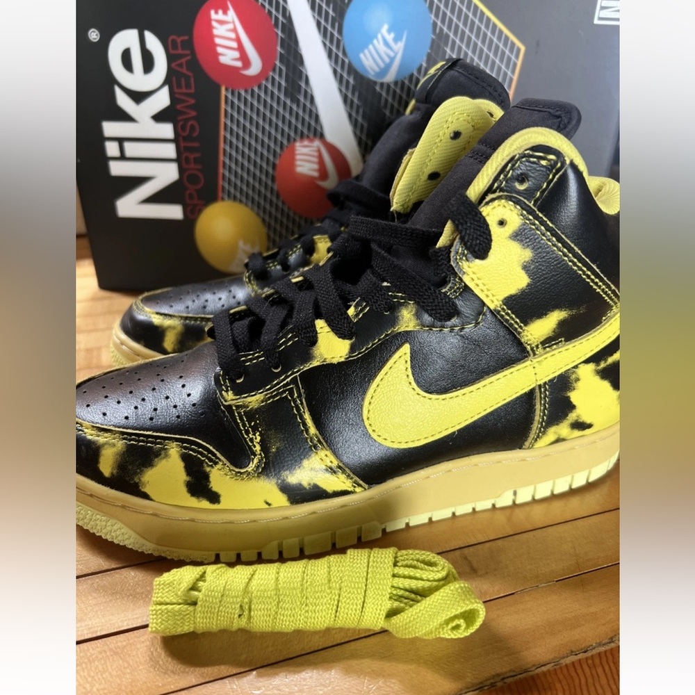 Nike Dunk Hi 1985 SP Black Yellow Mens US 7.5/9 Athletic Shoes Sneaker Worn Once